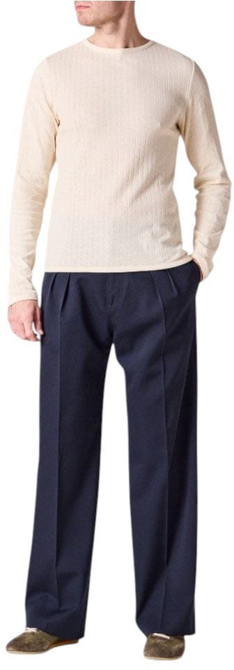 Pantalon navy large pattes taille passant bas Paul Smith Homme M1R A270 W02207 49