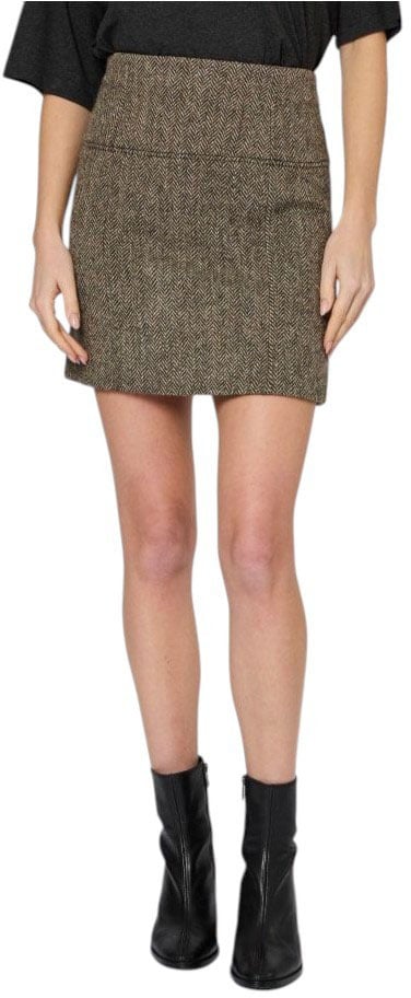Jupe courte Harris tweed chevron brun écru Paul Smith Femme W1R 322S W03205 61