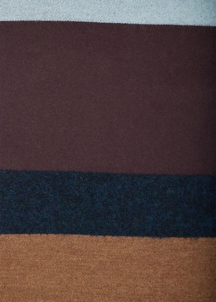 Echarpe bandes ciel marron camel 35x180 Paul Smith Homme M1A 150C W198 47