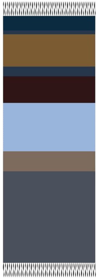 Echarpe bandes ciel marron camel 35x180 Paul Smith Homme M1A 150C W198 47