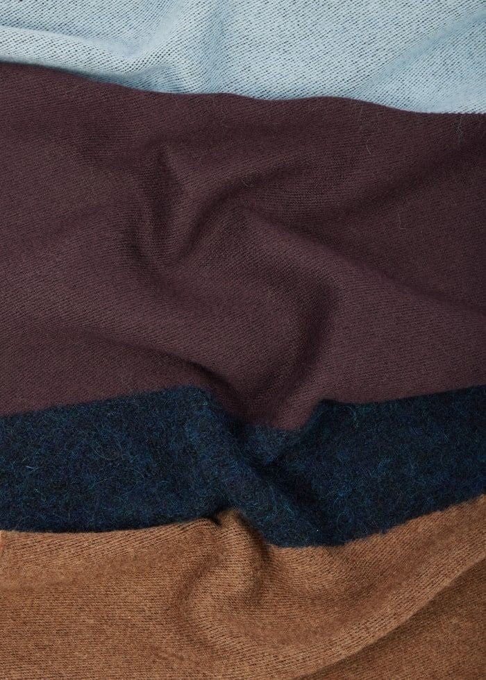 Echarpe bandes ciel marron camel 35x180 Paul Smith Homme M1A 150C W198 47