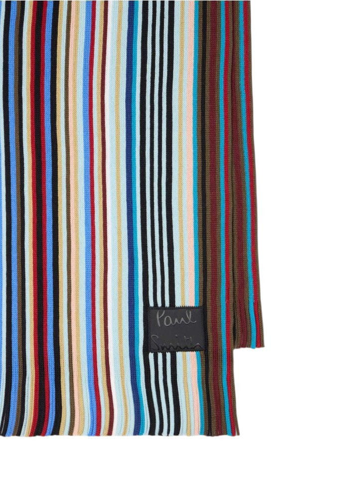 Echarpe fine rayée baya bleu rouge Paul Smith Homme Femme M1A 151F T542 45