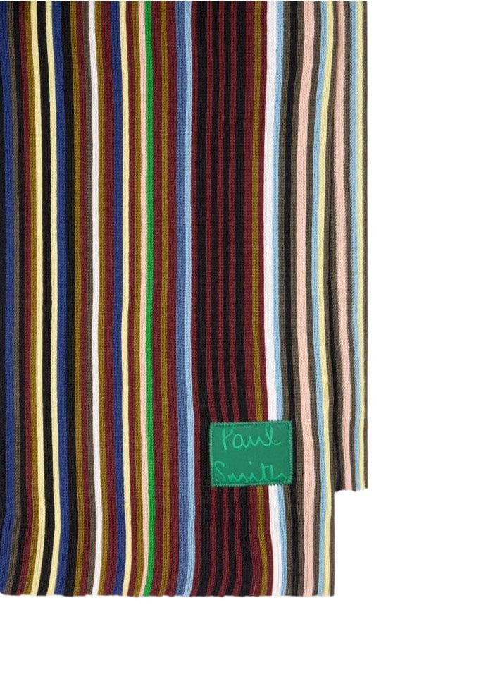 Echarpe fine rayée baya marron vert Paul Smith Homme Femme M1A 151F W102 47