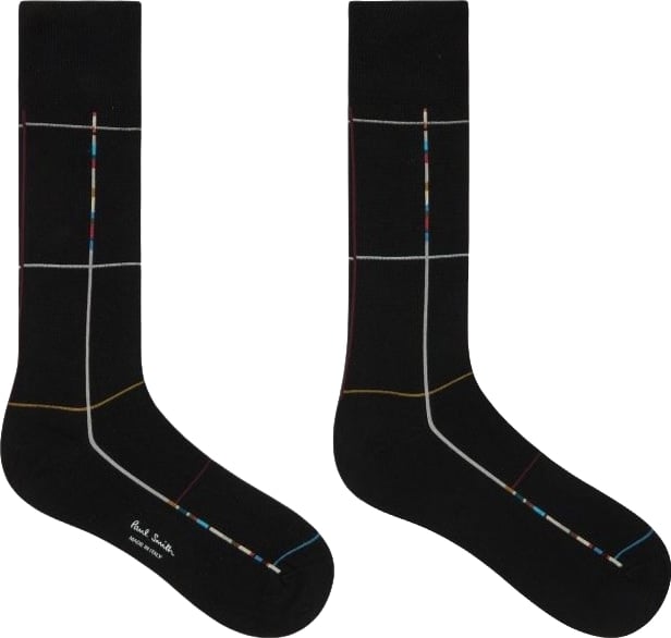 Chaussettes noires quadrillée baya Paul Smith Homme et Femme M1A 380CI W147 79