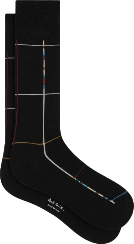 Chaussettes noires quadrillée baya Paul Smith Homme et Femme M1A 380CI W147 79