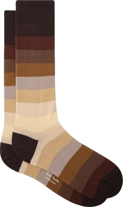 Chaussettes rayée large choco camel Paul Smith Homme M1A 380CI W156 60