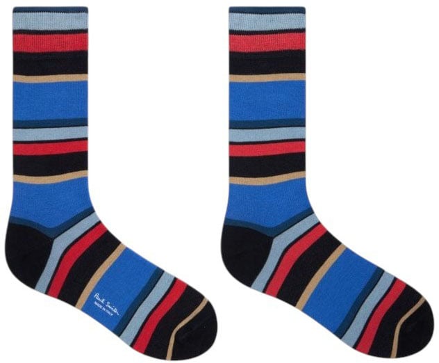 Pack 3 chaussettes rayures ciel bleu vert Paul Smith Homme M1A SOCK W3PCR 3