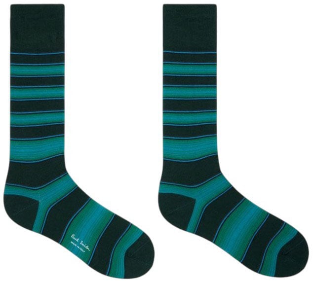 Pack 3 chaussettes rayures ciel bleu vert Paul Smith Homme M1A SOCK W3PCR 3