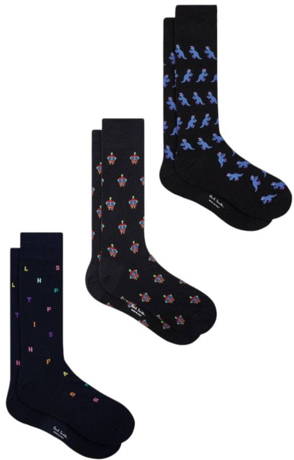 Pack 3 chaussettes robots lettres dino Paul Smith Homme M1A SOCK W3PCR 2