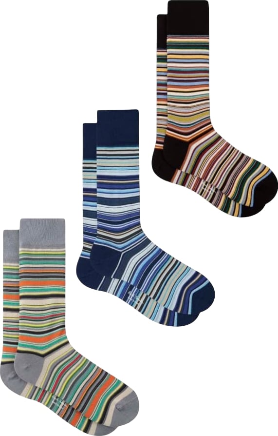 Pack 3 chaussettes baya gris bleu orange Paul Smith Homme M1A SOCK W3PCR 1