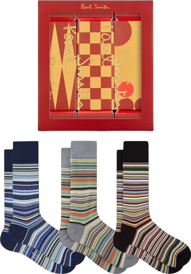 Pack 3 chaussettes baya gris bleu orange Paul Smith Homme M1A SOCK W3PCR 1