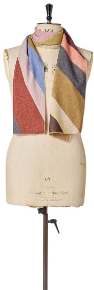 Echarpe swirl rose choco laine cachemire 35x185cm Paul Smith Femme Homme W1A 250P W248 90
