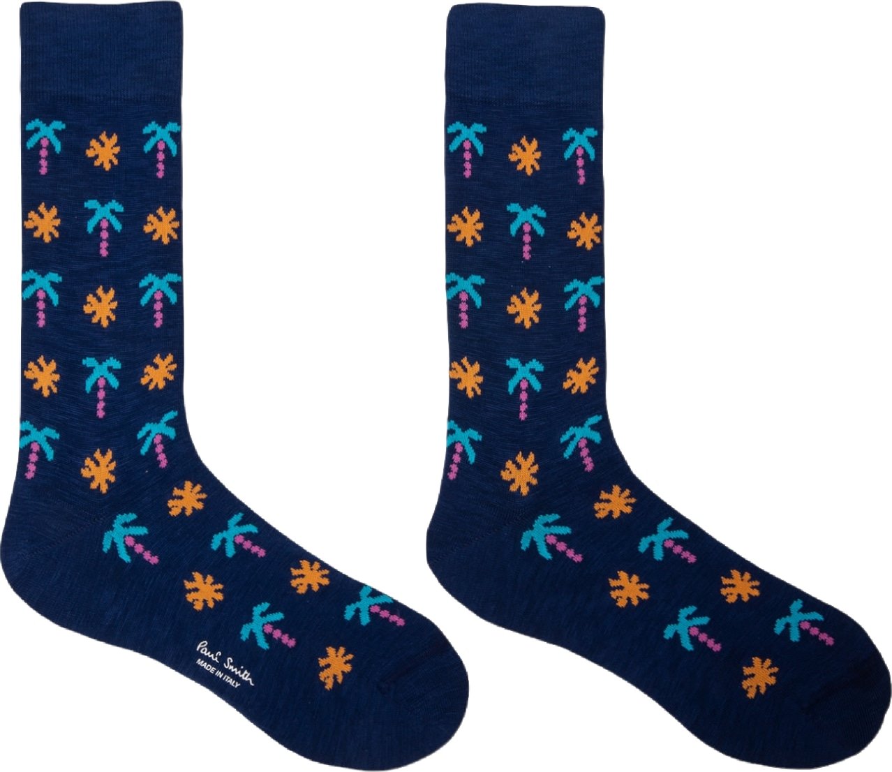 Chaussettes navy palmiers turquoise M1A 800MO HF783 47 Paul Smith Homme