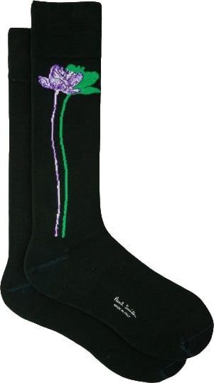 Chaussettes longue verte fleurs tige M1A 800MO J415 38 Paul Smith Homme