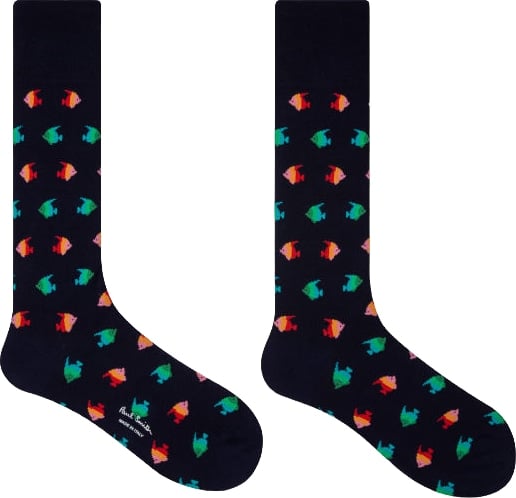 Chaussettes poissons perroquets navy M1A-380CI-K222-47 Paul Smith Homme