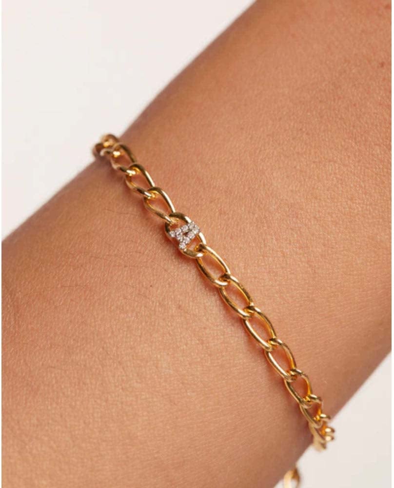 P D Paola Mini Letters - Armband - Goud - Letter R