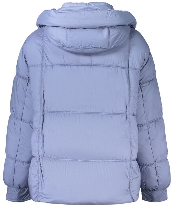 Pepe Jeans Blue Polyester Womens Jacket With Removable Hood