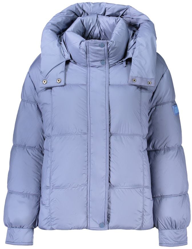 Pepe Jeans Blue Polyester Womens Jacket With Removable Hood