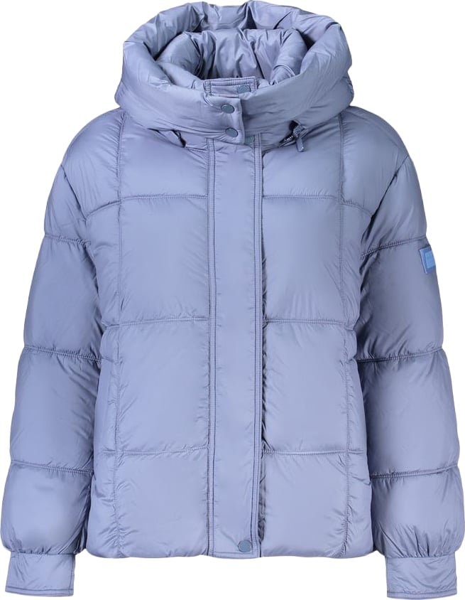 Pepe Jeans Blue Polyester Womens Jacket With Removable Hood
