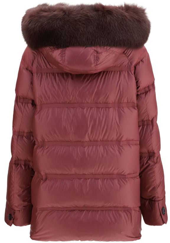 Plum Red Takan Mqn 04 Fur Recycled Down Jacket