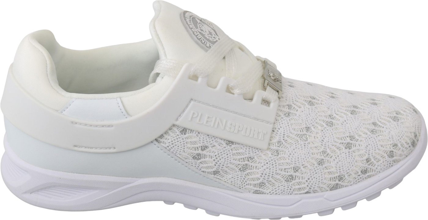 Philipp Plein White Polyester Casual Sneakers Shoes