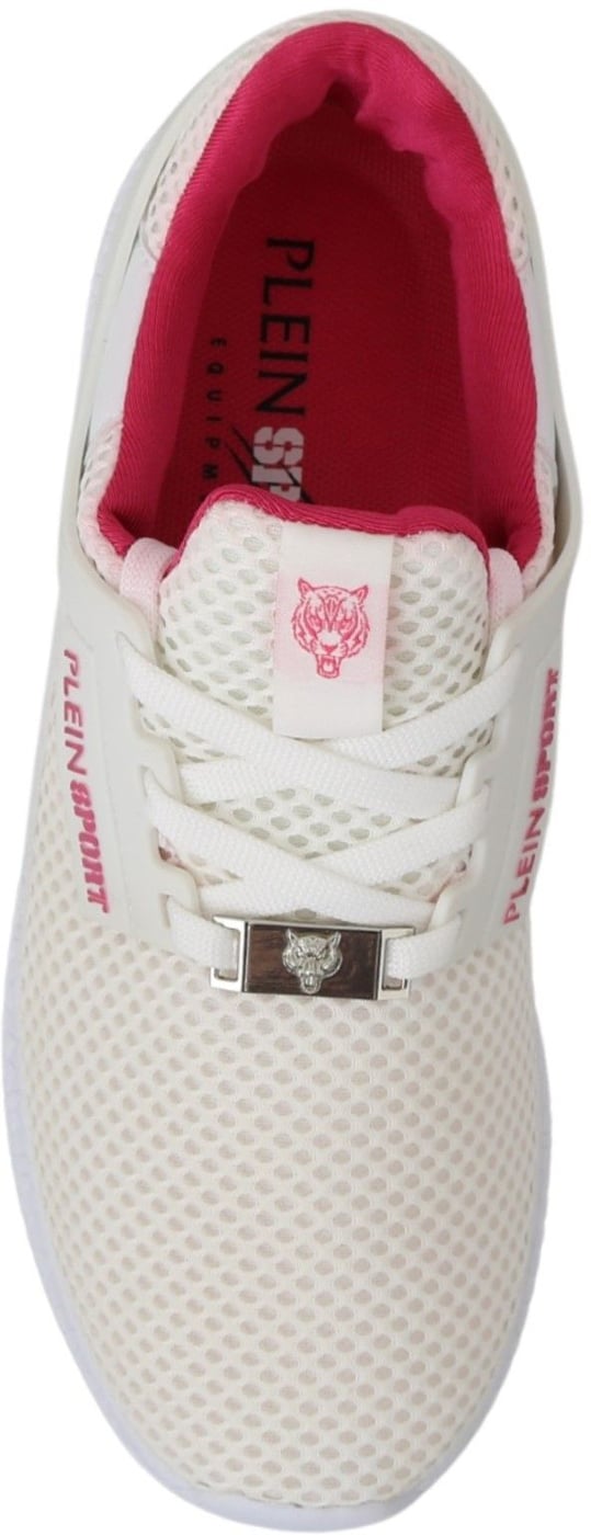 Philipp Plein White Pink Polyester Becky Sneakers Shoes