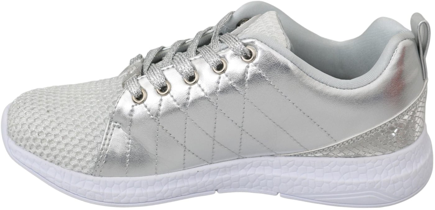 Philipp Plein Gisella Silver Polyester Sneakers Shoes