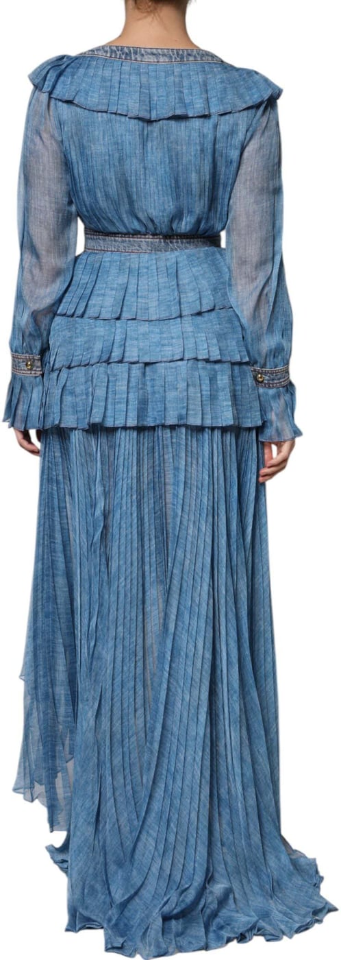 Philosophy Blue Layered Long Sleeve Dress
