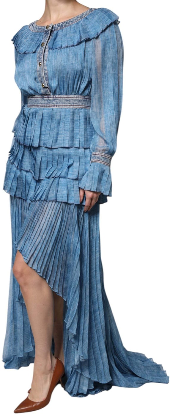 Philosophy Blue Layered Long Sleeve Dress