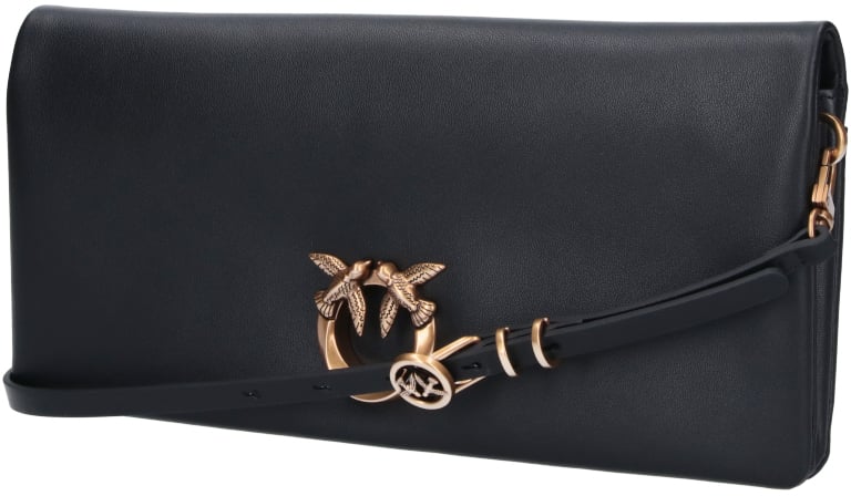 Black Leather Clutch Bag
