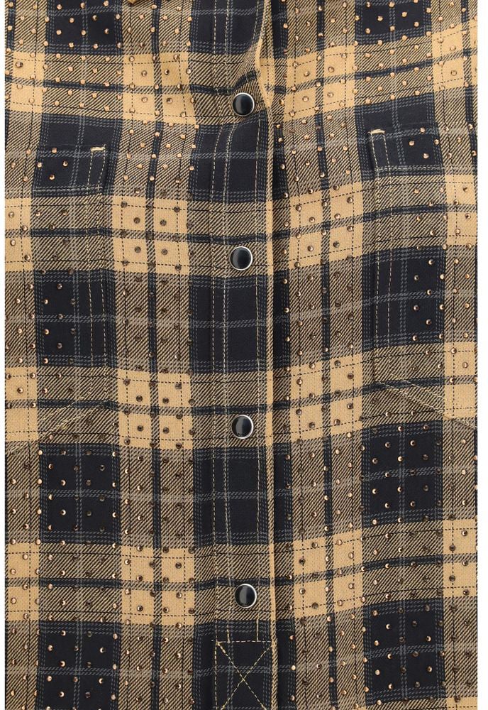 Ivory Plaid Perforated Coat