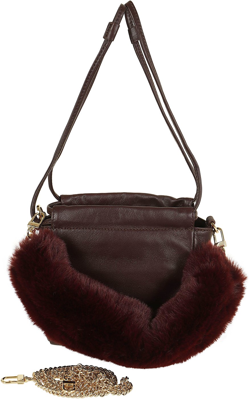 PINKO POUCH NAPPA IMITATION FUR