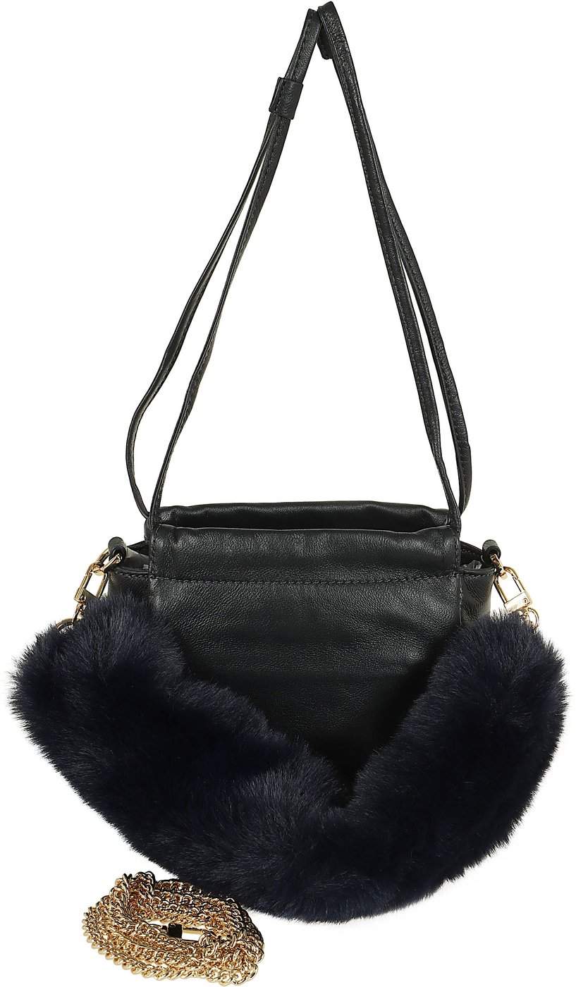 PINKO POUCH NAPPA IMITATION FUR
