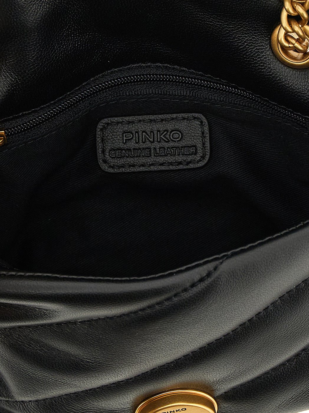 PINKO Black Lamb Leather Crossbody Bag