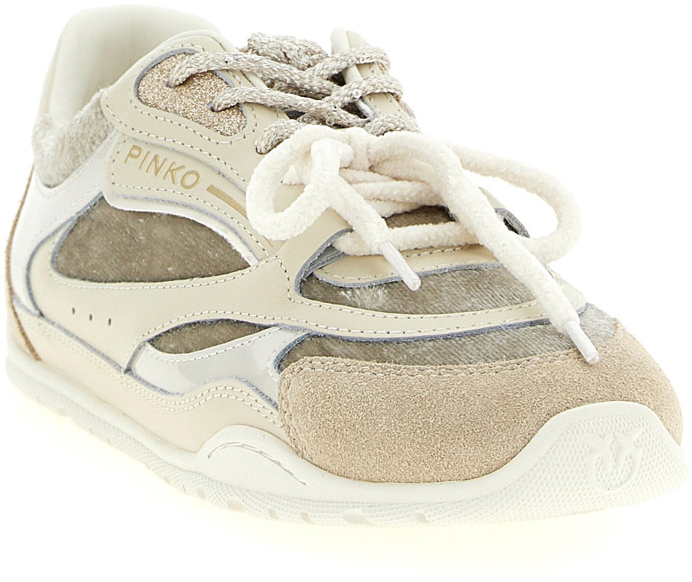 PINKO White Leather Low Top Sneakers