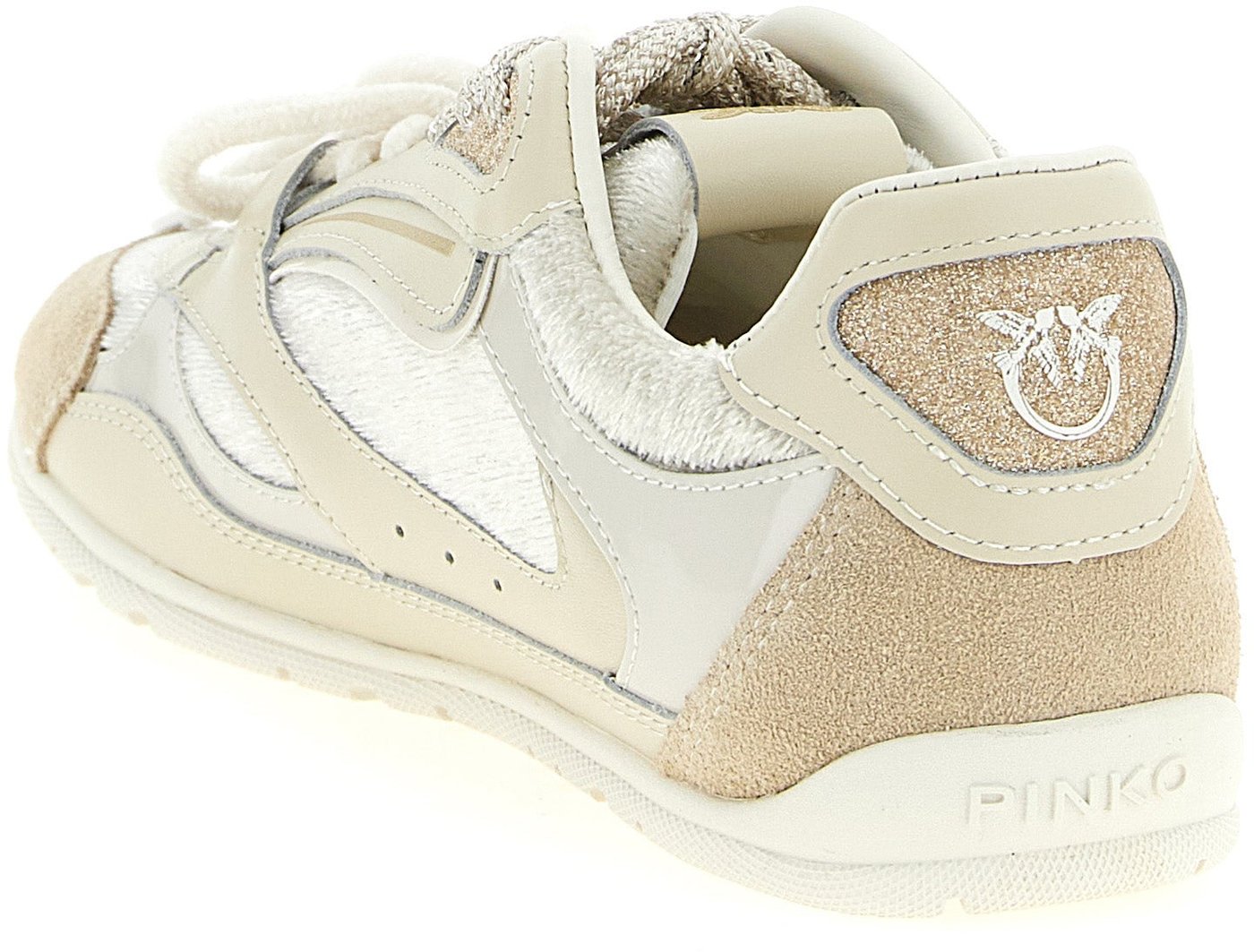 PINKO White Leather Low Top Sneakers