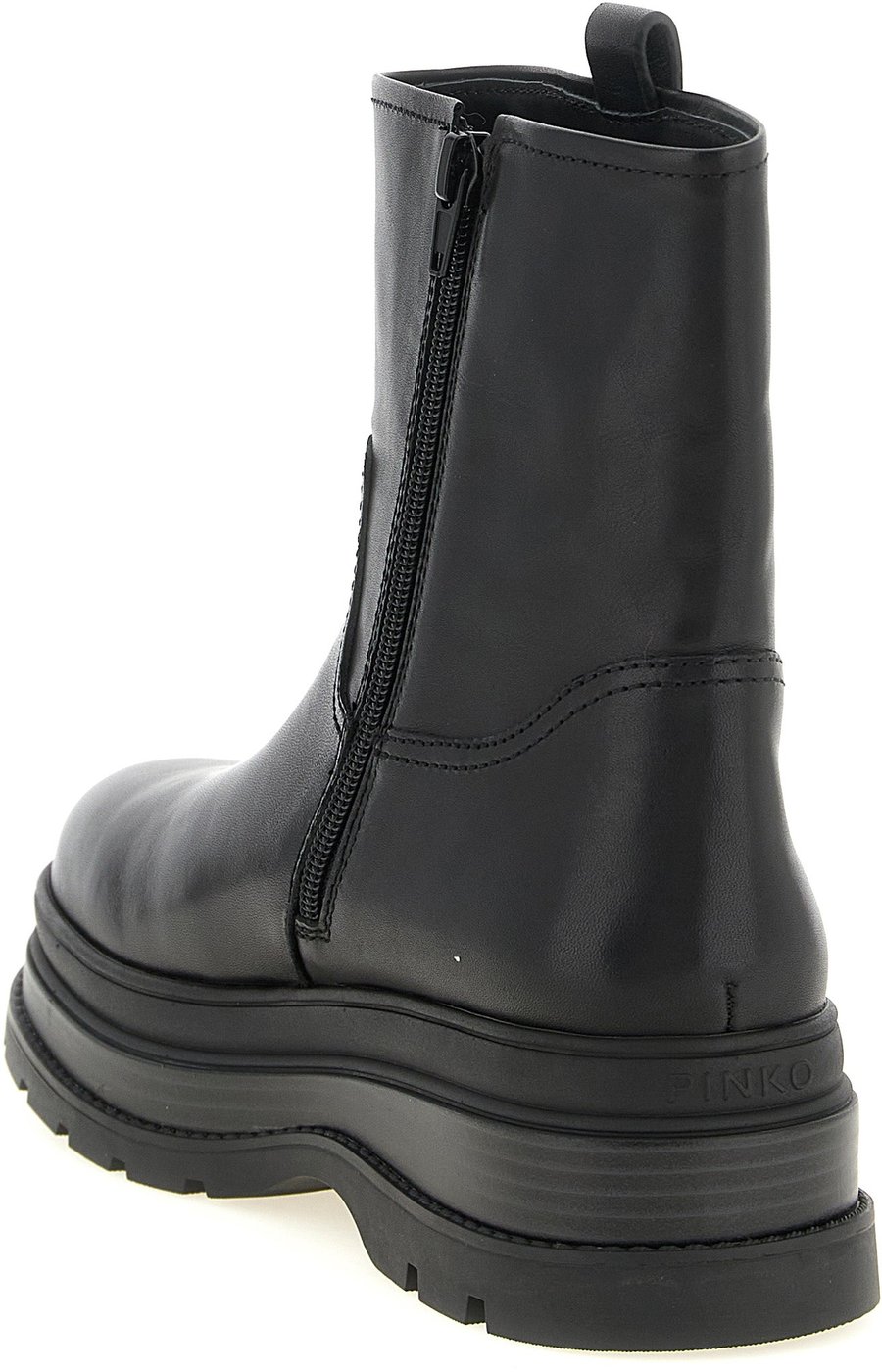 PINKO Black Cowhide Ankle Boots