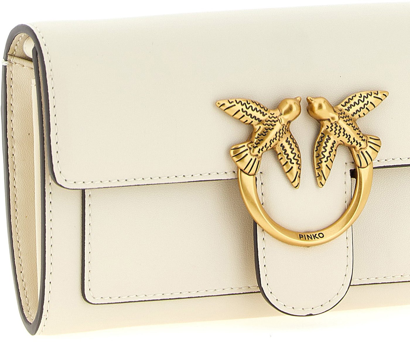 PINKO White Calfskin Cardholder