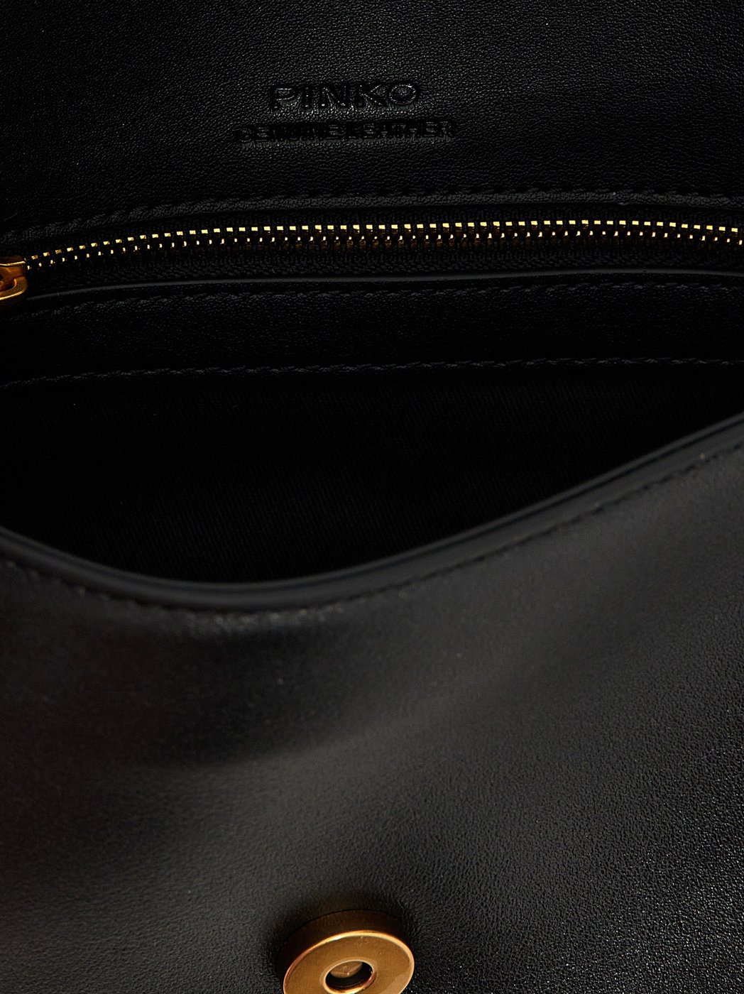 PINKO Black Calfskin Shoulder Bag
