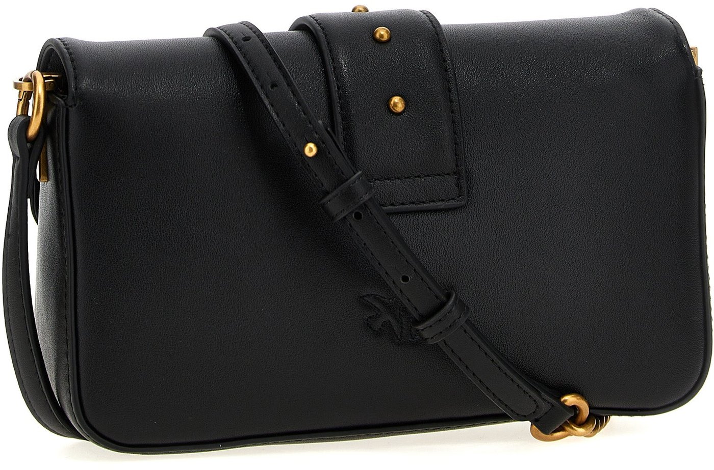 PINKO Black Calfskin Shoulder Bag