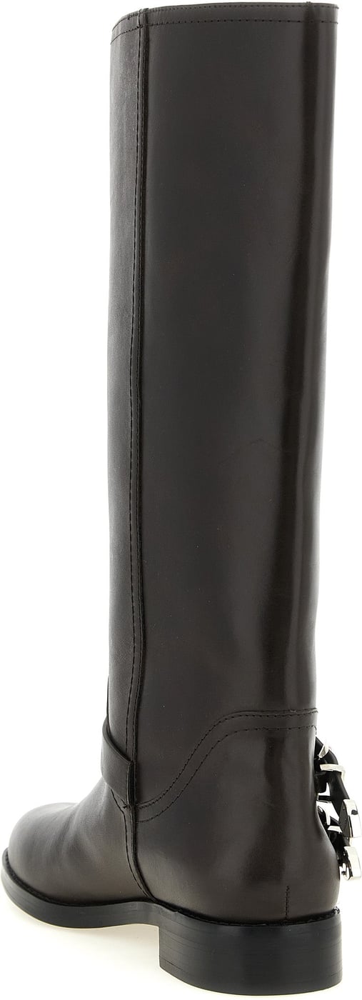 PINKO Black Cowhide Over The Knee