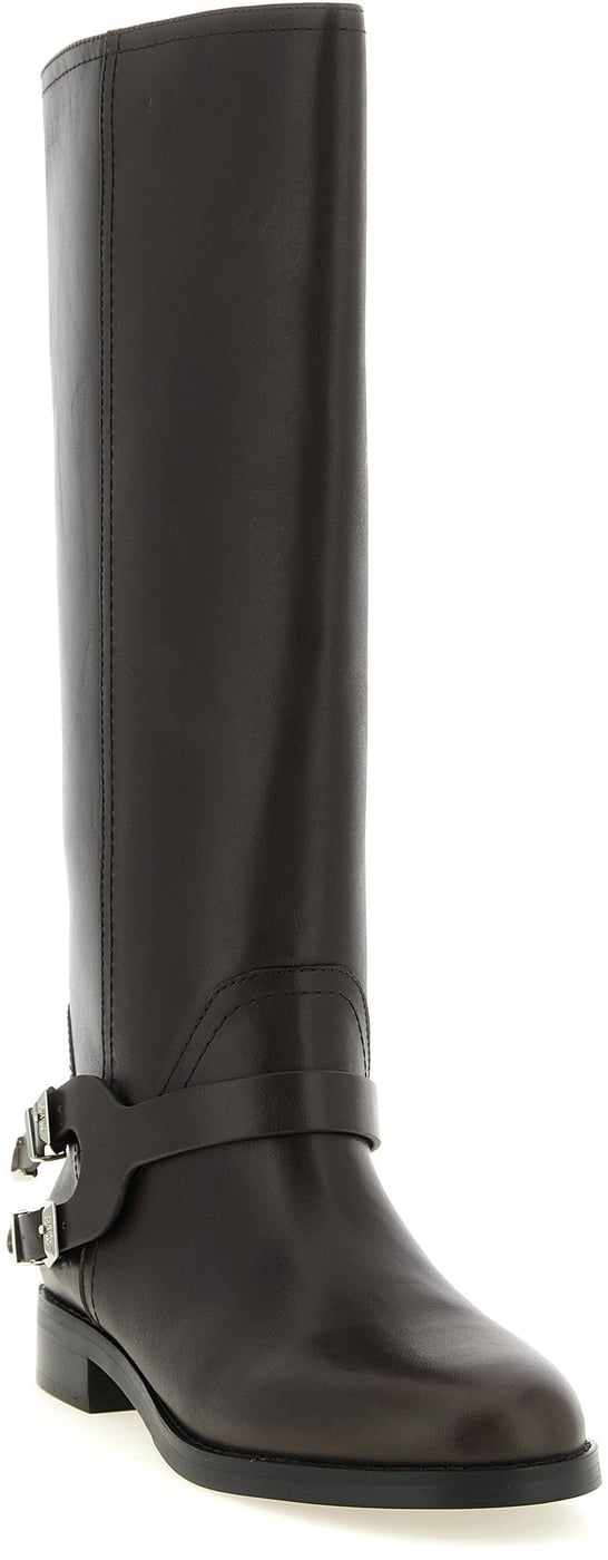 PINKO Black Cowhide Over The Knee