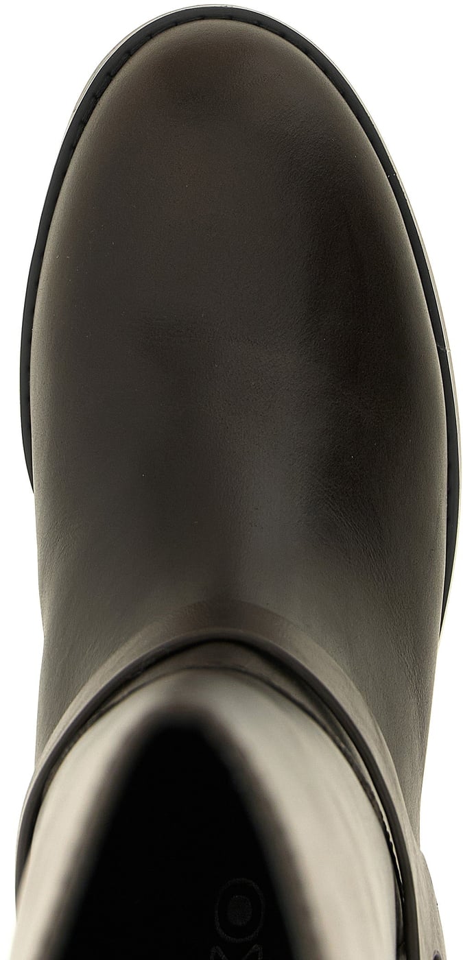 PINKO Black Cowhide Over The Knee