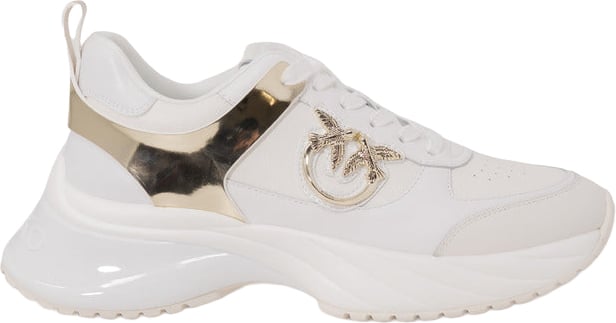 PINKO White Leather Sneakers