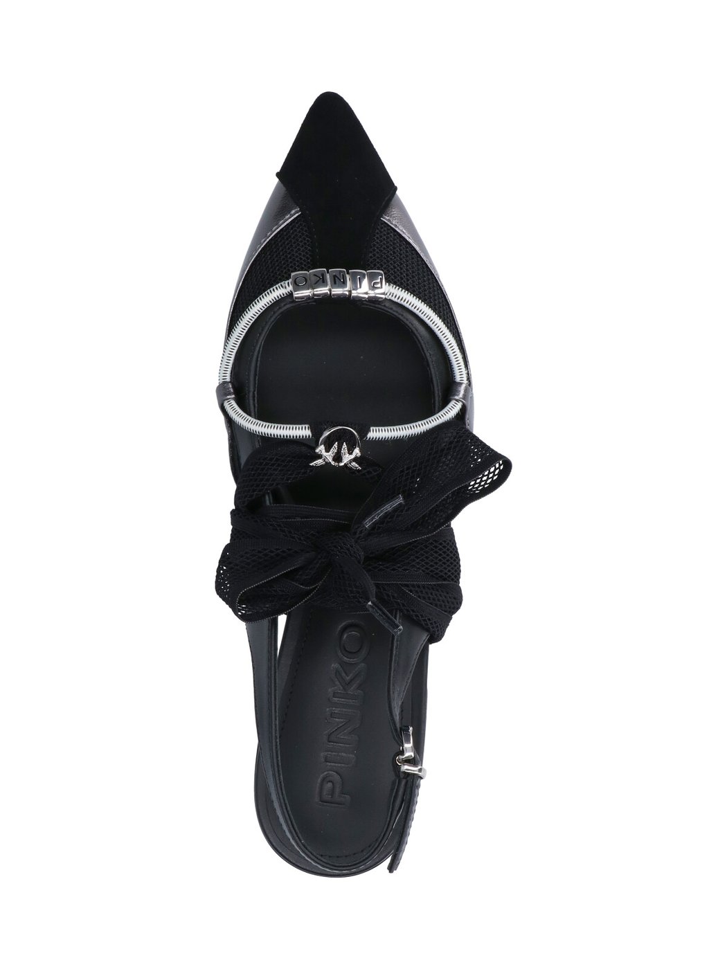 Black Gianira Leather Fabric Ballerinas