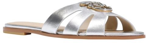 PINKO White Leather Slippers