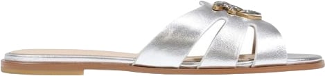 PINKO White Leather Slippers
