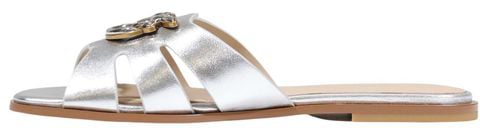 PINKO White Leather Slippers