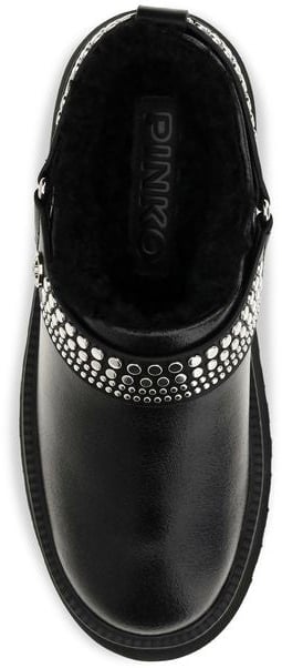 PINKO Black Calf Leather Bos Taurus Clogs