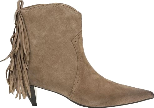 Beige Didi Fringed Suede Boots